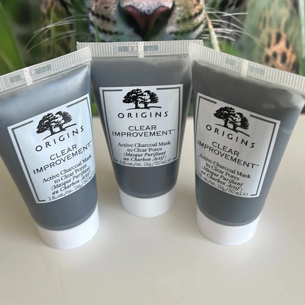 3 tubes of Origins Clear Improvement Active charcoal mask, 1 Oz each x3